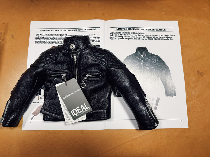 Miniature Padded Riders Jacket, Salesman Sample, Full Grain Goatskin