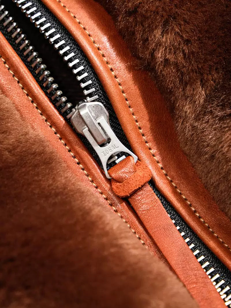 GRIZZLY JACKET マウンテンファージャケット メリノウールファー ハバナ 1930s ホースハイド