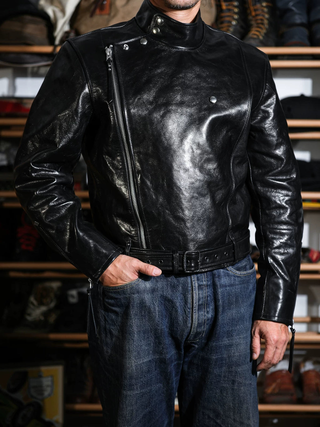 BLACK RIDGE Jacket ウエストシェイプ短丈 ホースハイド