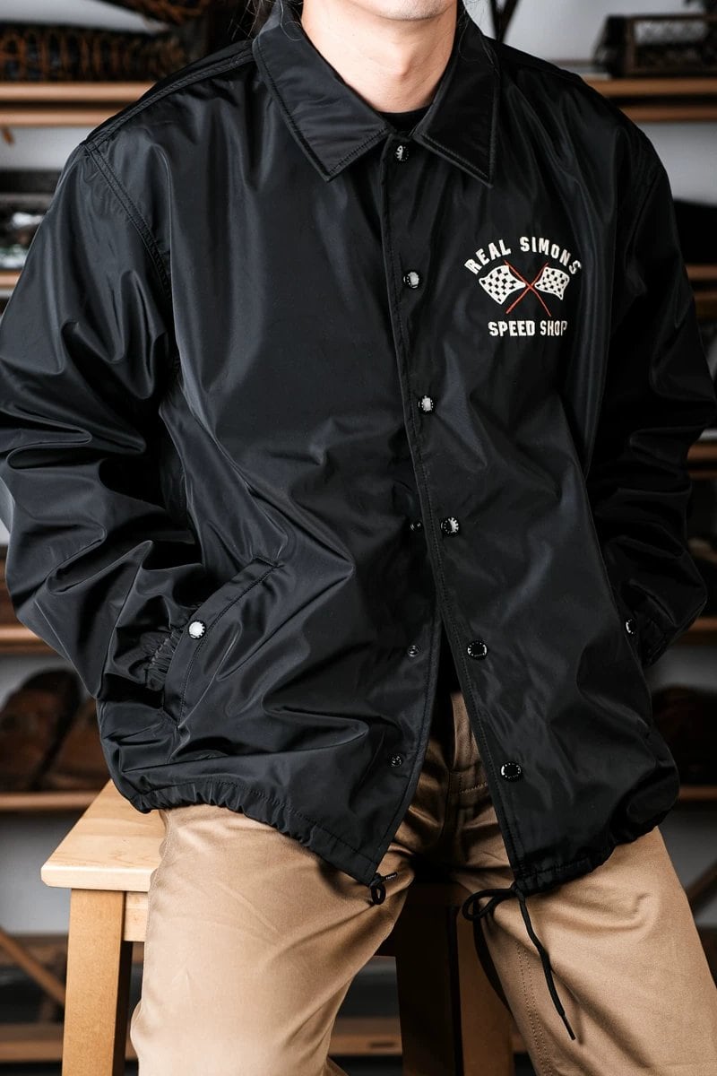 Coach Jacket — Riding, Waterproof, Black Nylon