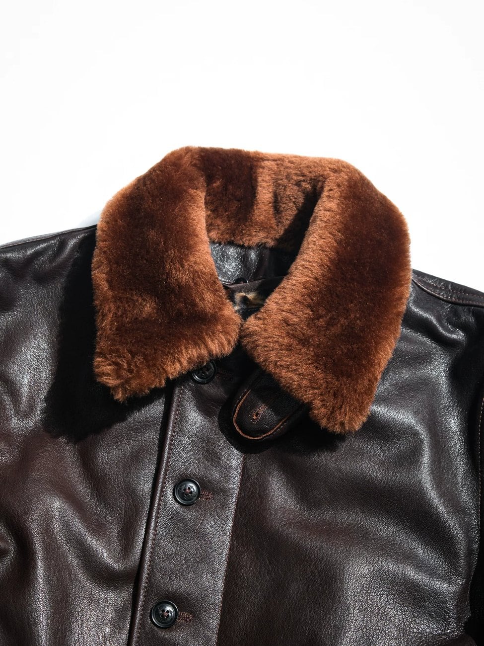 N-1 All-Leather Deck Jacket — Shearling Collar, Sheepskin