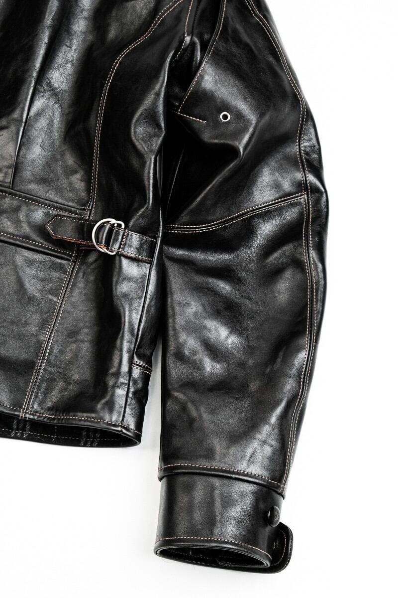 1930s Half-Belt Leather Jacket — Vintage Finish, Horsehide