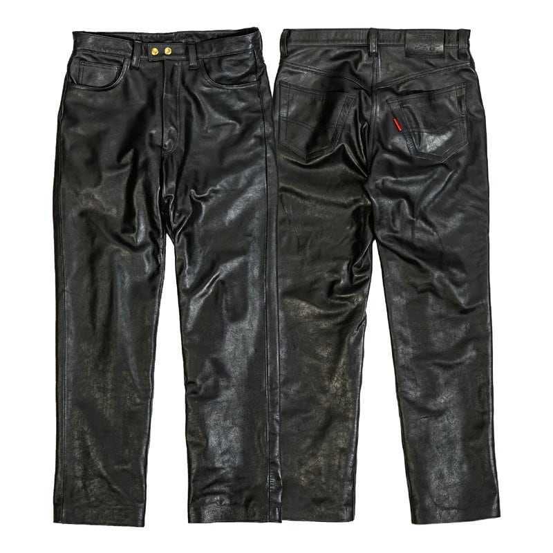 Riders Trousers — Classic Five Pocket, Straight Fit, Black Calfskin