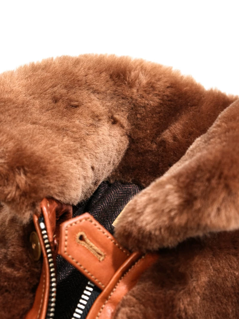 GRIZZLY JACKET マウンテンファージャケット メリノウールファー ハバナ 1930s ホースハイド