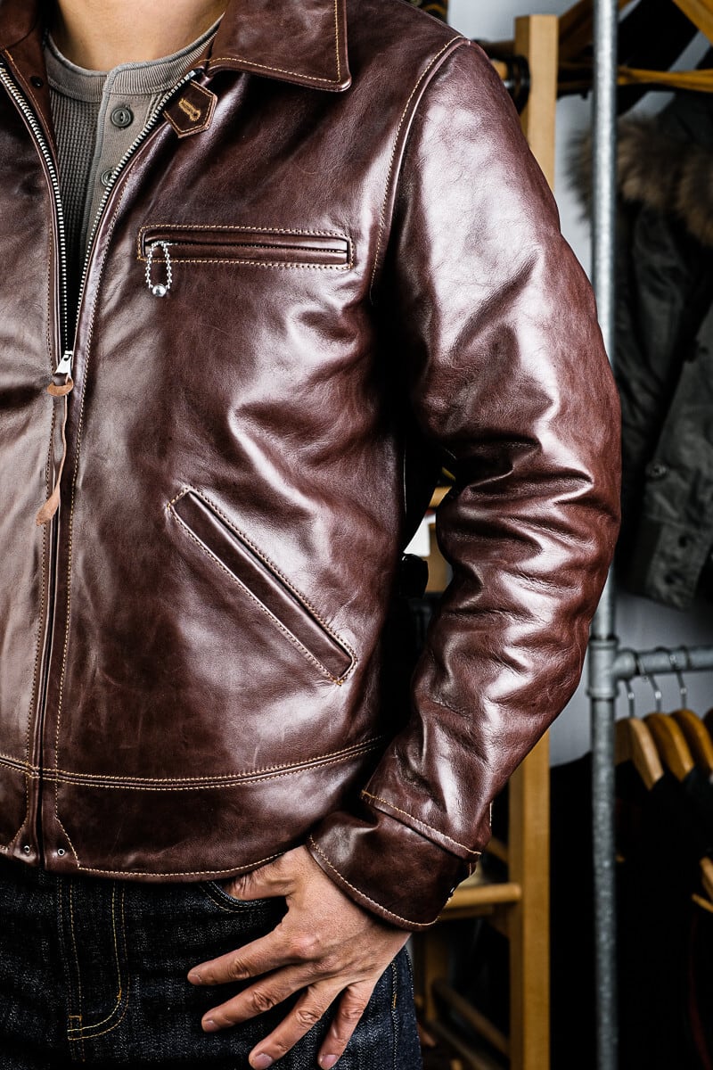 1930s Half-Belt Leather Jacket — Vintage Finish, Horsehide