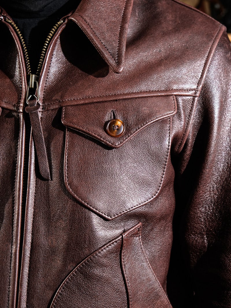 MENDOZA Vintage Grain Single Riders — Dark Brown Goatskin