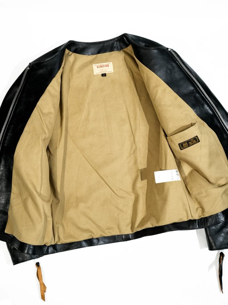 Café Racer Crew Neck — Tea-Core, 1960s Horsehide