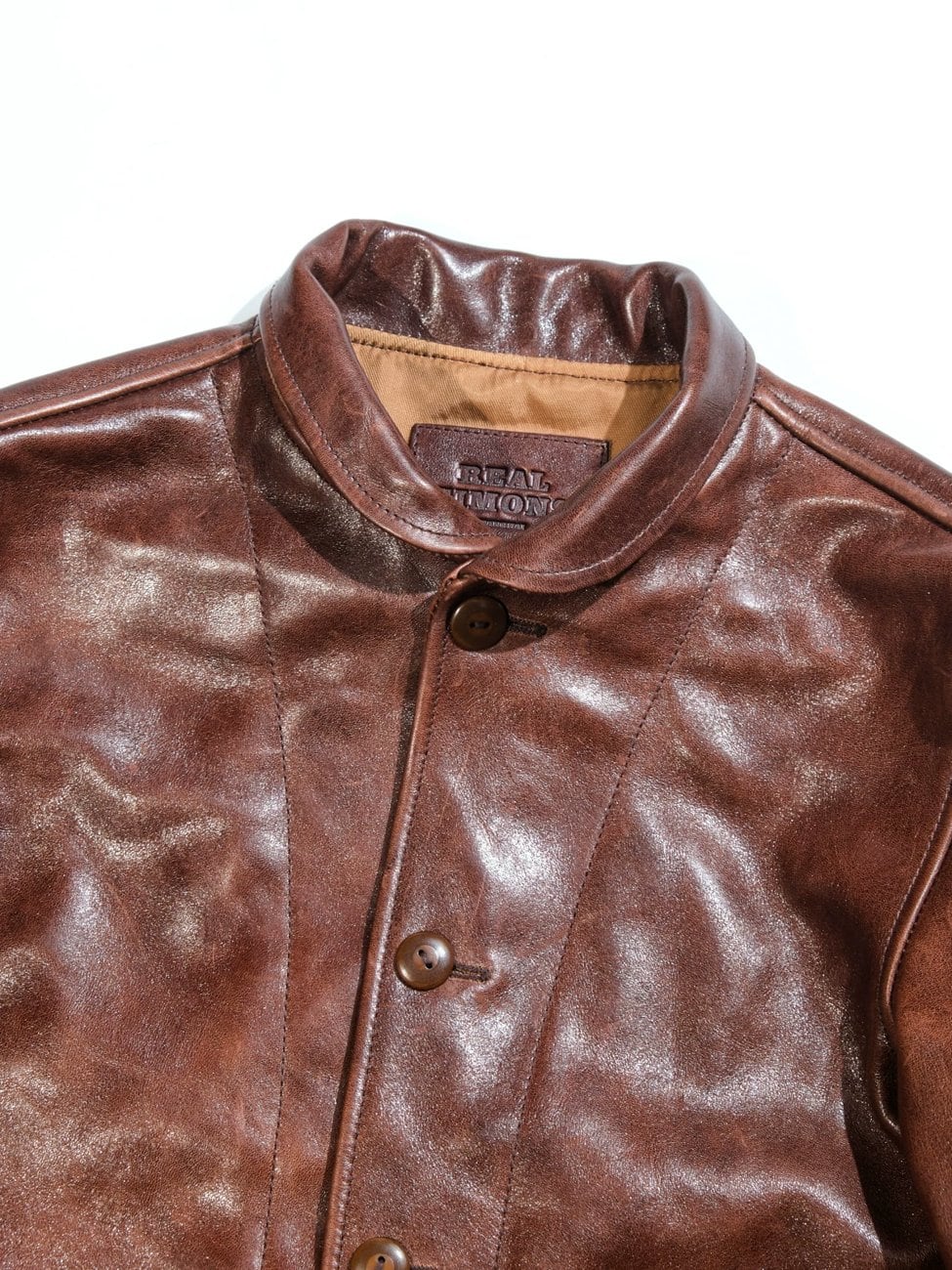 Shawl Collar Cossack Jacket — Light Brown, 1930s Horsehide