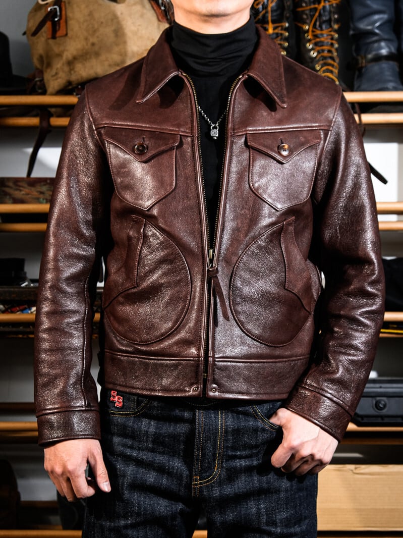 MENDOZA Vintage Grain Single Riders — Dark Brown Goatskin