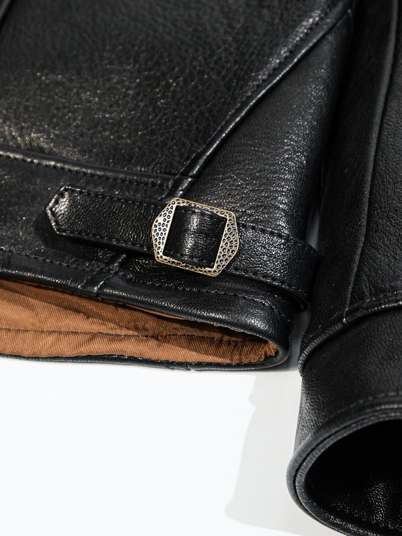 MENDOZA Vintage Grain Single Riders — Black Goatskin