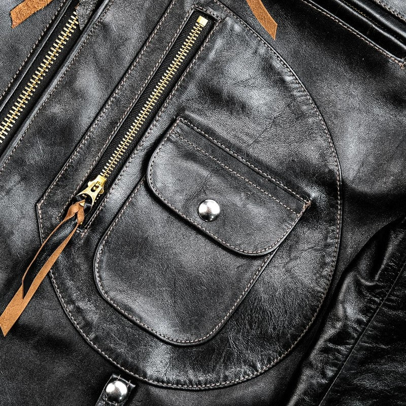 J-24 D-ポケットライダース ムートンカラー セパレートタイプ 茶芯 ホースハイド