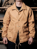 Leather Coach Jacket — Natural, 1970s, Water-Dyed Wax Calfskin