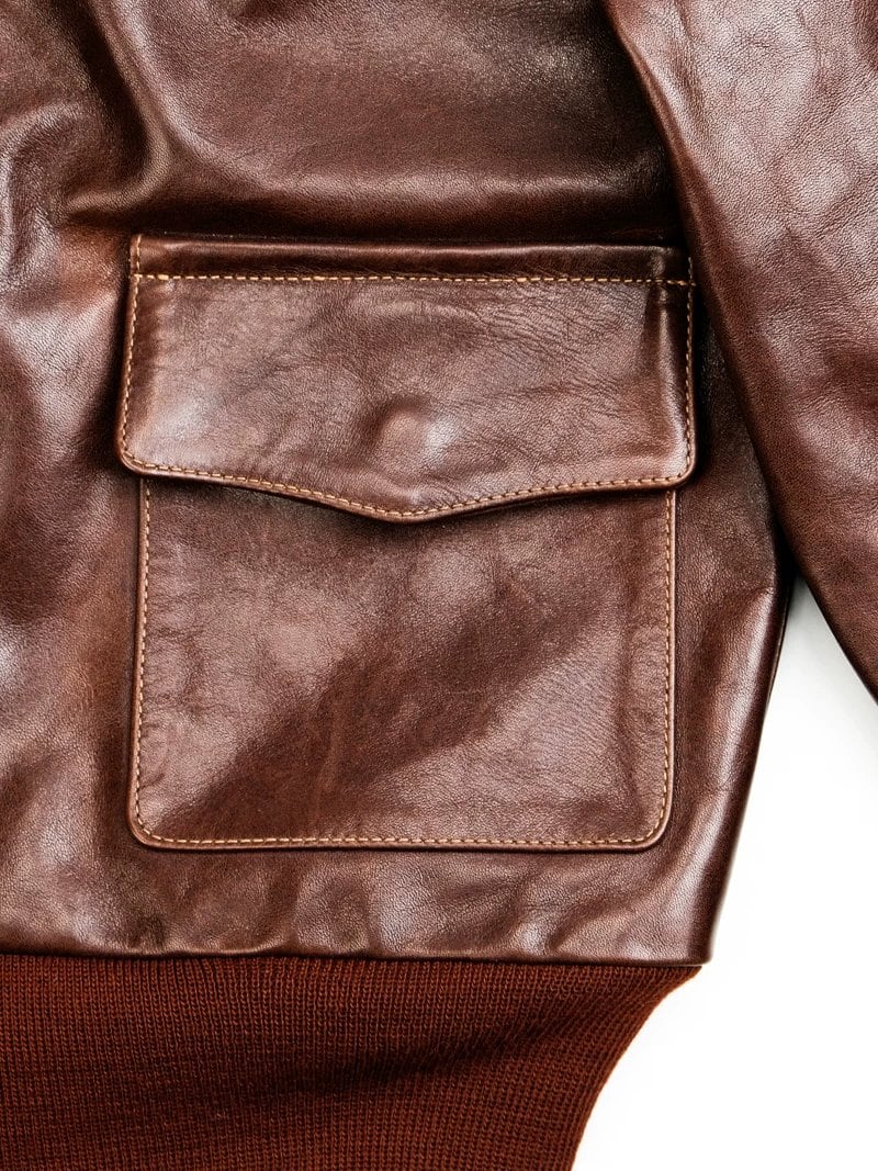 A-2 Leather Flight Jacket 18775 — Mocha Brown Vintage Reproduction, Horsehide