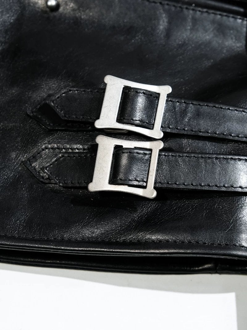 391 British-Style Riders Leather Jacket — Asymmetric Zip, Oil-Wax Cowhide