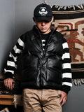 Leather Down Vest — Western Style, Goatskin