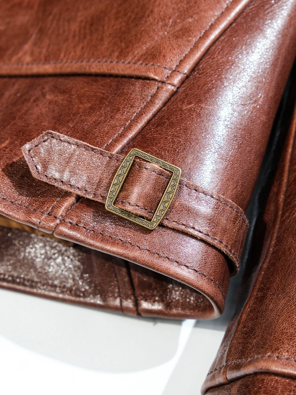 Shawl Collar Cossack Jacket — Light Brown, 1930s Horsehide
