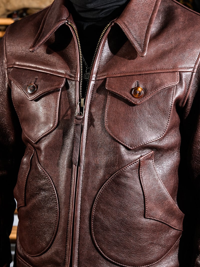 MENDOZA Vintage Grain Single Riders — Dark Brown Goatskin