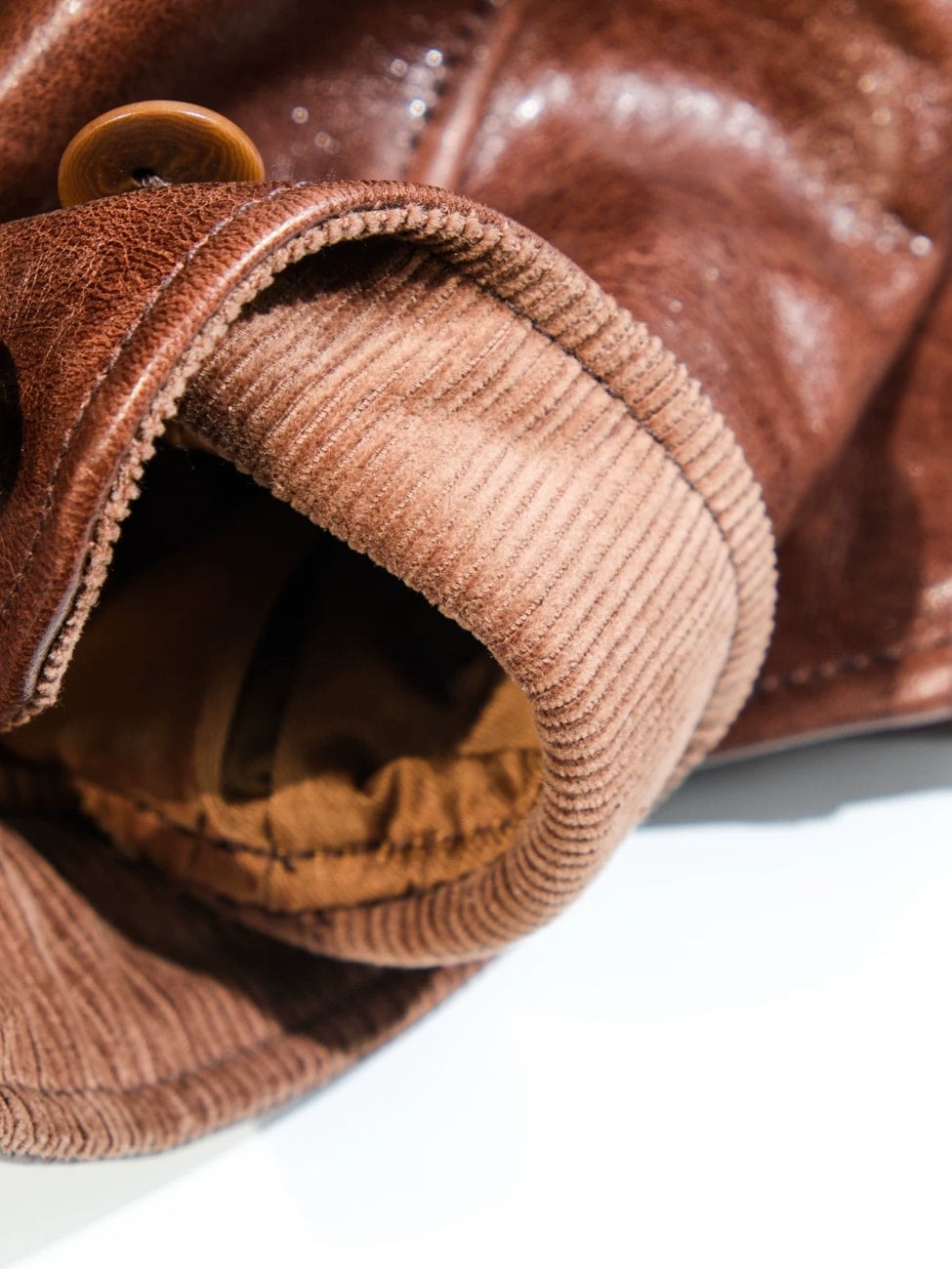 Shawl Collar Cossack Jacket — Light Brown, 1930s Horsehide