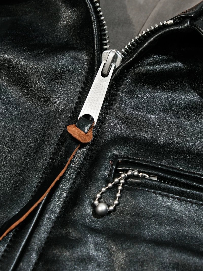 JS02 シングルレザージャケット 直ジップ ホースハイド