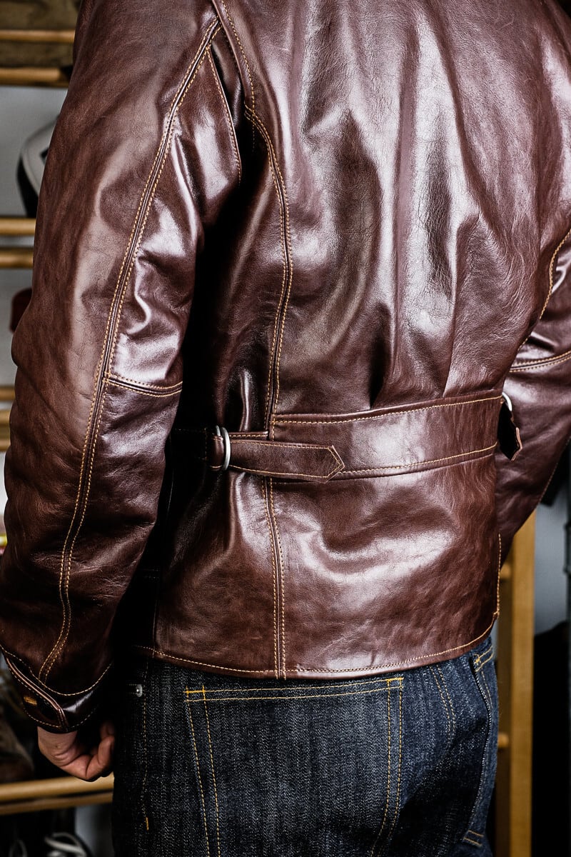 1930s Half-Belt Leather Jacket — Vintage Finish, Horsehide