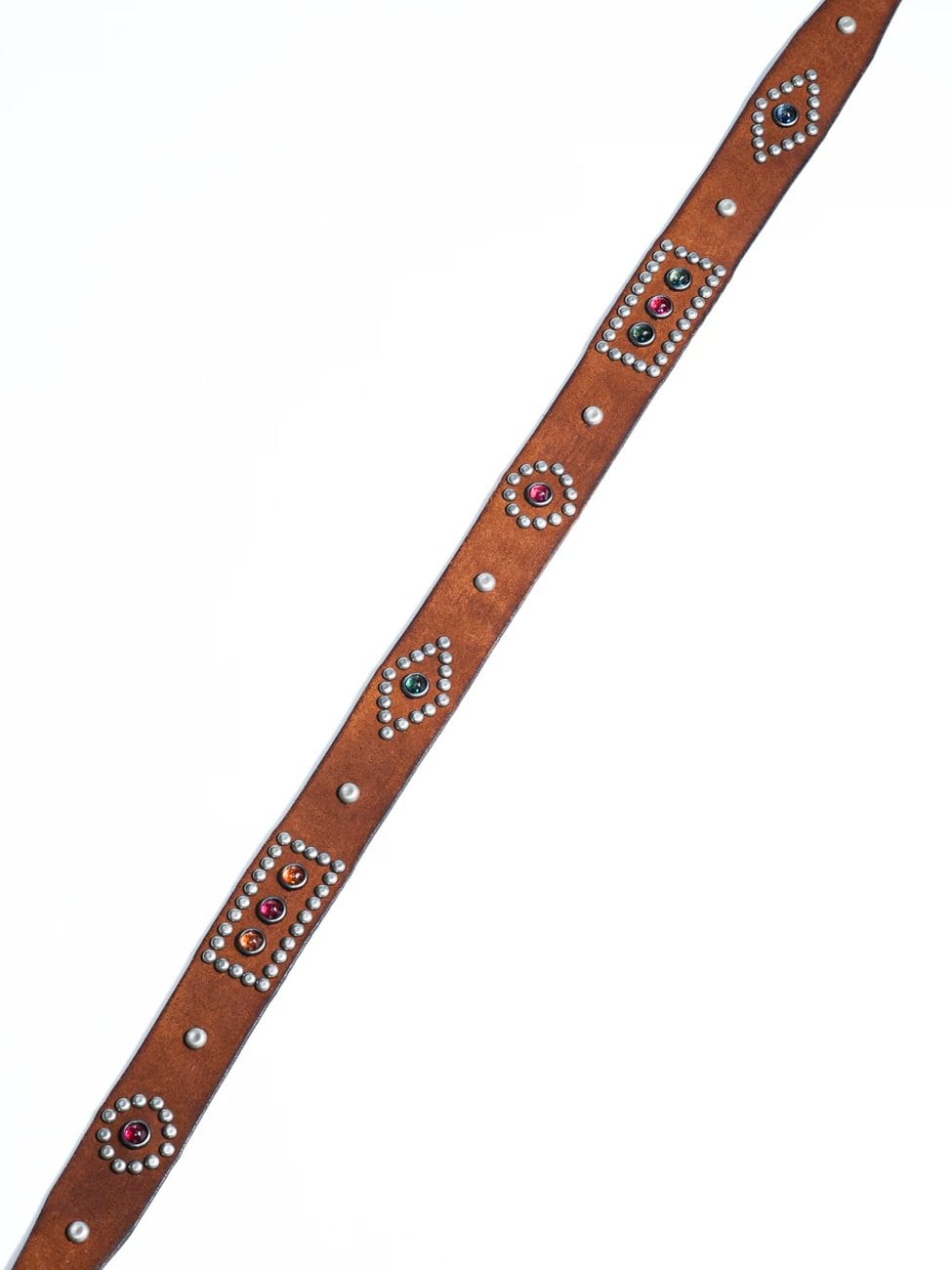 ウエスタン ジュエル レザーベルト 8本爪バックル 40s ブラウン カウハイド