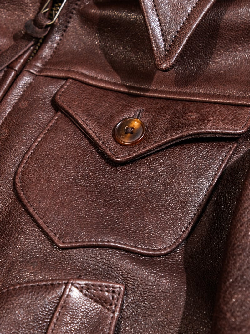 MENDOZA Vintage Grain Single Riders — Dark Brown Goatskin