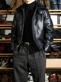 N-1 All-Leather Deck Jacket — Shearling Collar, Sheepskin