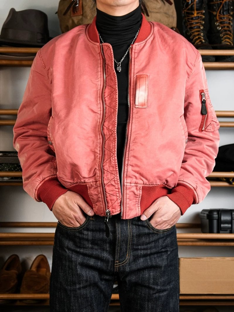 MA-1 Flight Jacket — Washed, Washed Pink, Nylon