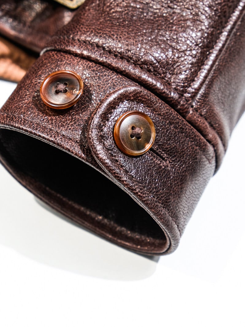 MENDOZA Vintage Grain Single Riders — Dark Brown Goatskin
