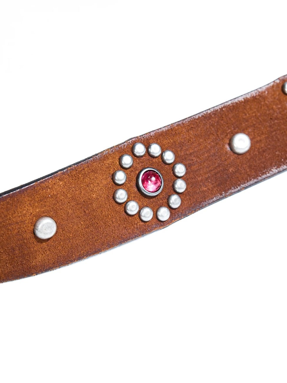 ウエスタン ジュエル レザーベルト 8本爪バックル 40s ブラウン カウハイド