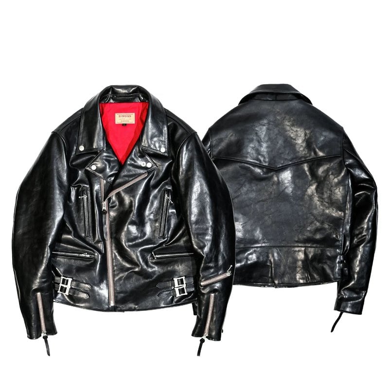391 British-Style Riders Leather Jacket — Asymmetric Zip, Oil-Wax Cowhide