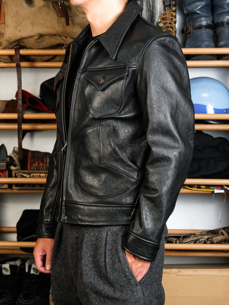 MENDOZA Vintage Grain Single Riders — Black Goatskin