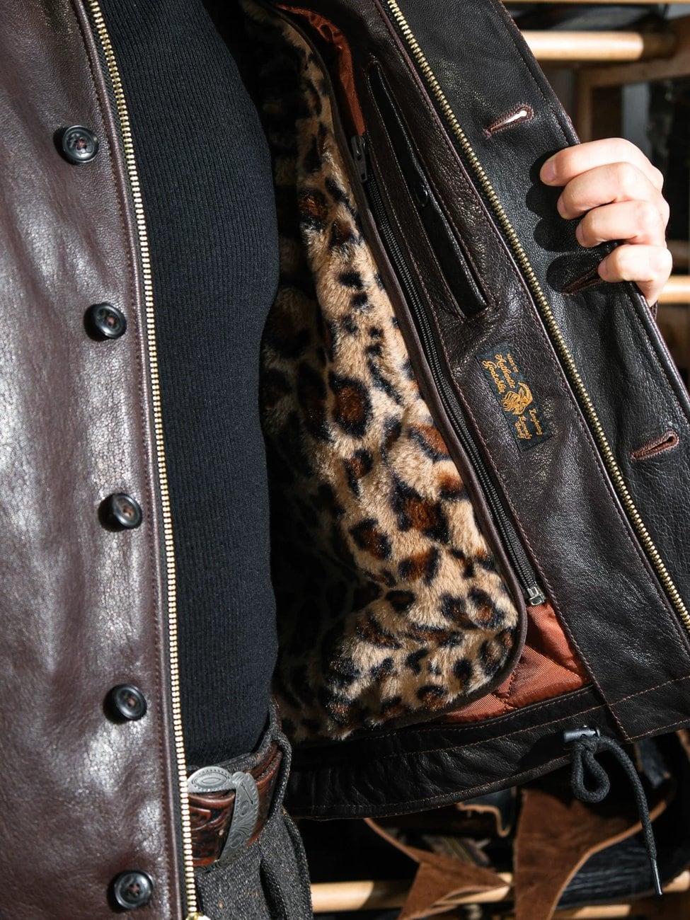 N-1 All-Leather Deck Jacket — Shearling Collar, Sheepskin