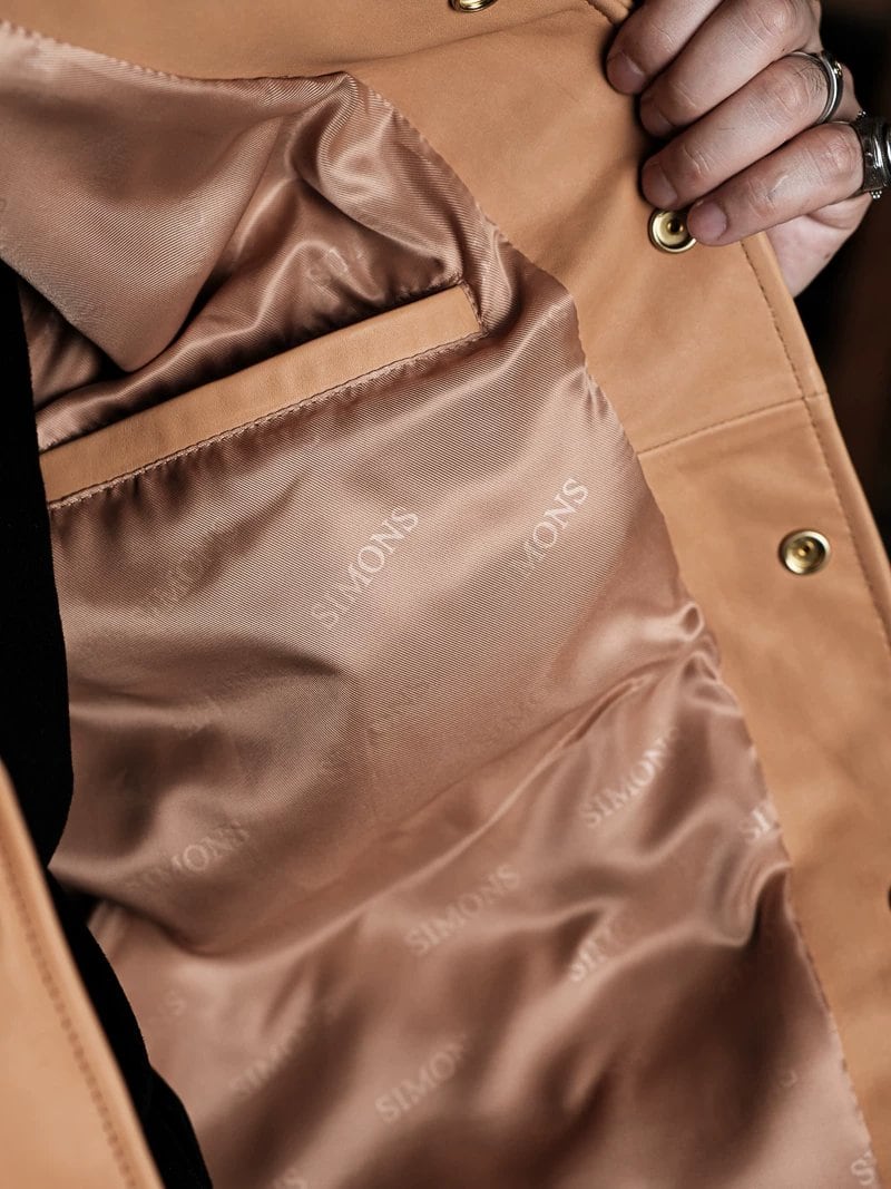 Leather Coach Jacket — Natural, 1970s, Water-Dyed Wax Calfskin