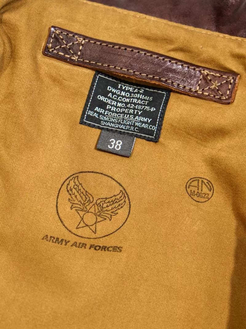 A-2 Leather Flight Jacket 18775 — Mocha Brown Vintage Reproduction, Horsehide