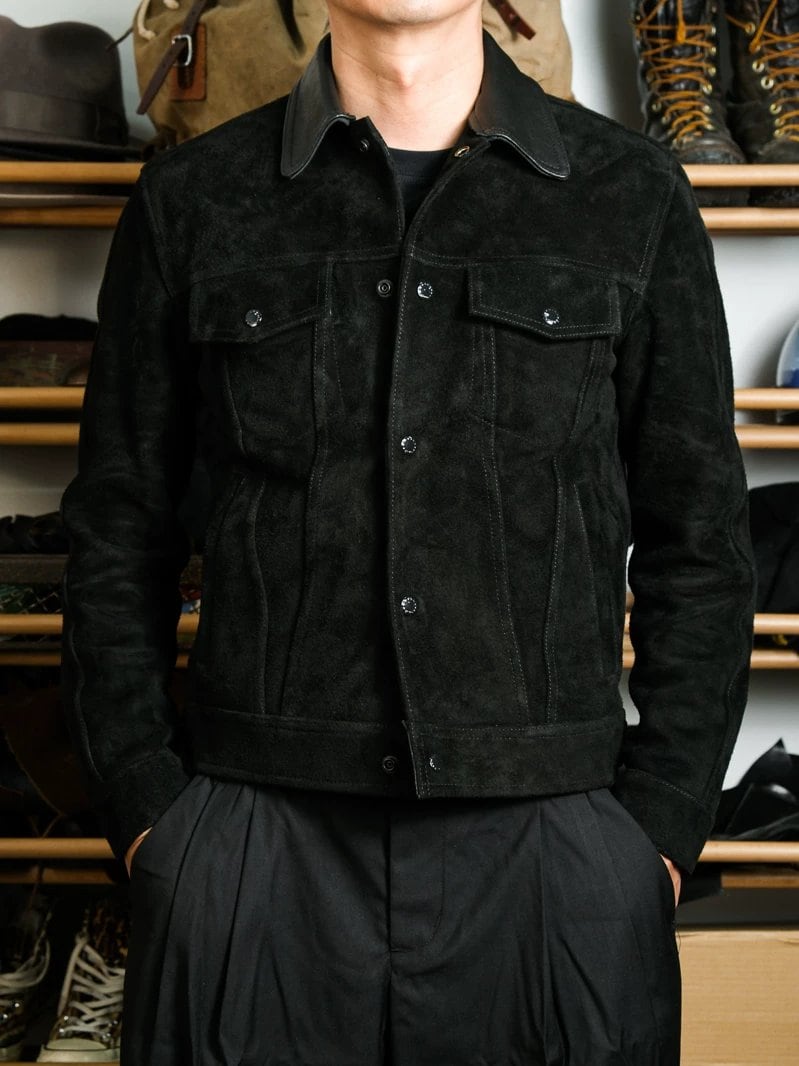 Suede Trucker Jacket — Third Type, Goat Suede