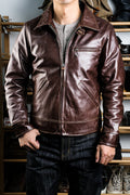 1930s Half-Belt Leather Jacket — Vintage Finish, Horsehide