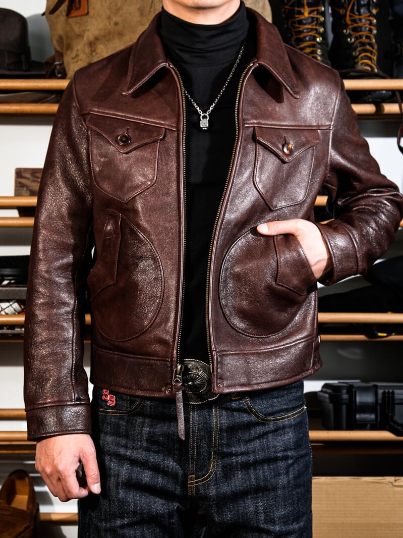 MENDOZA Vintage Grain Single Riders — Dark Brown Goatskin