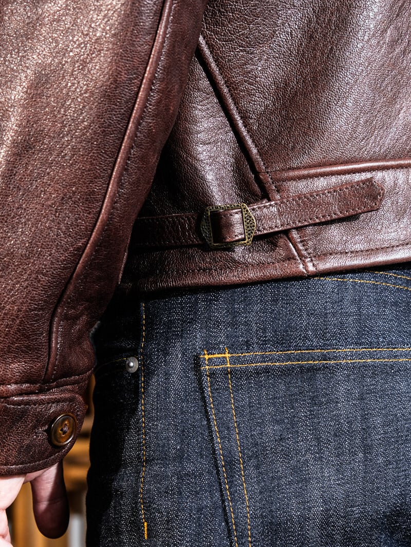 MENDOZA Vintage Grain Single Riders — Dark Brown Goatskin