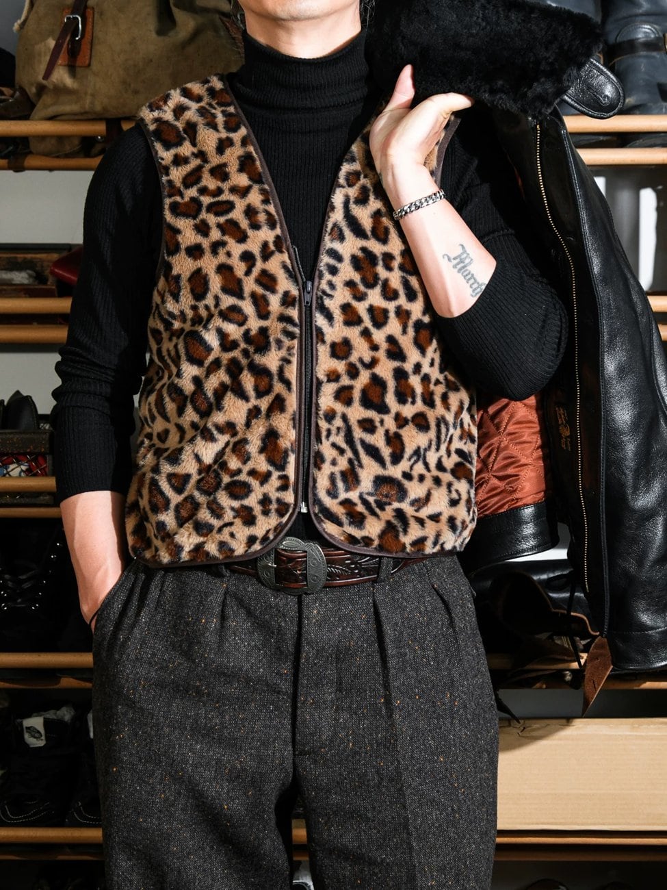 N-1 All-Leather Deck Jacket — Shearling Collar, Sheepskin
