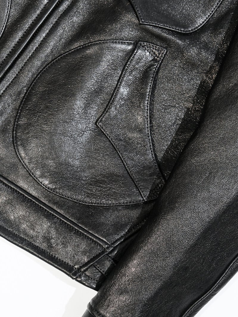 MENDOZA Vintage Grain Single Riders — Black Goatskin