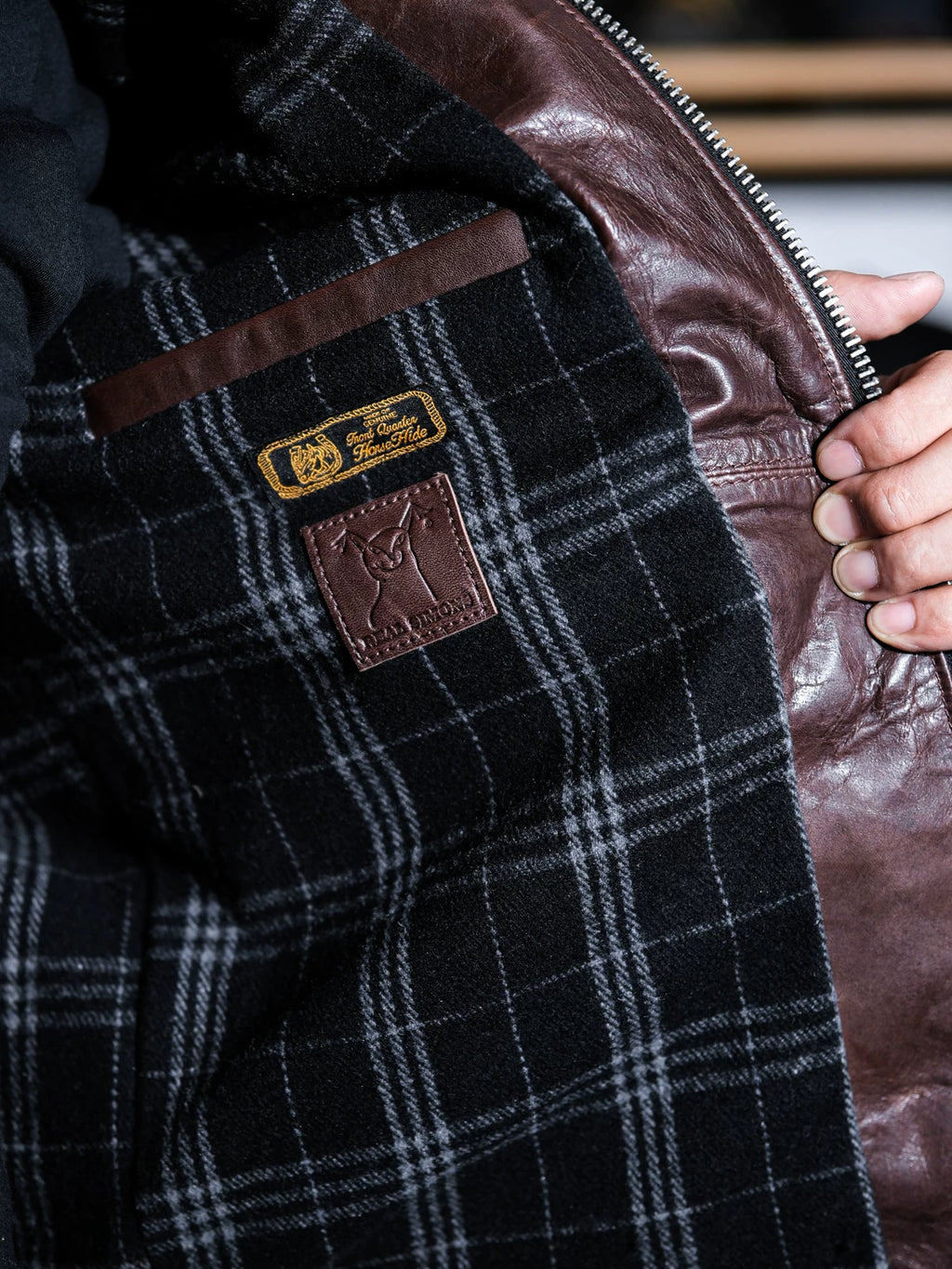 ハーフベルト レザージャケット 1930 SPORTS JKT パドヴァ シールブラウン 水染め ホースハイド
