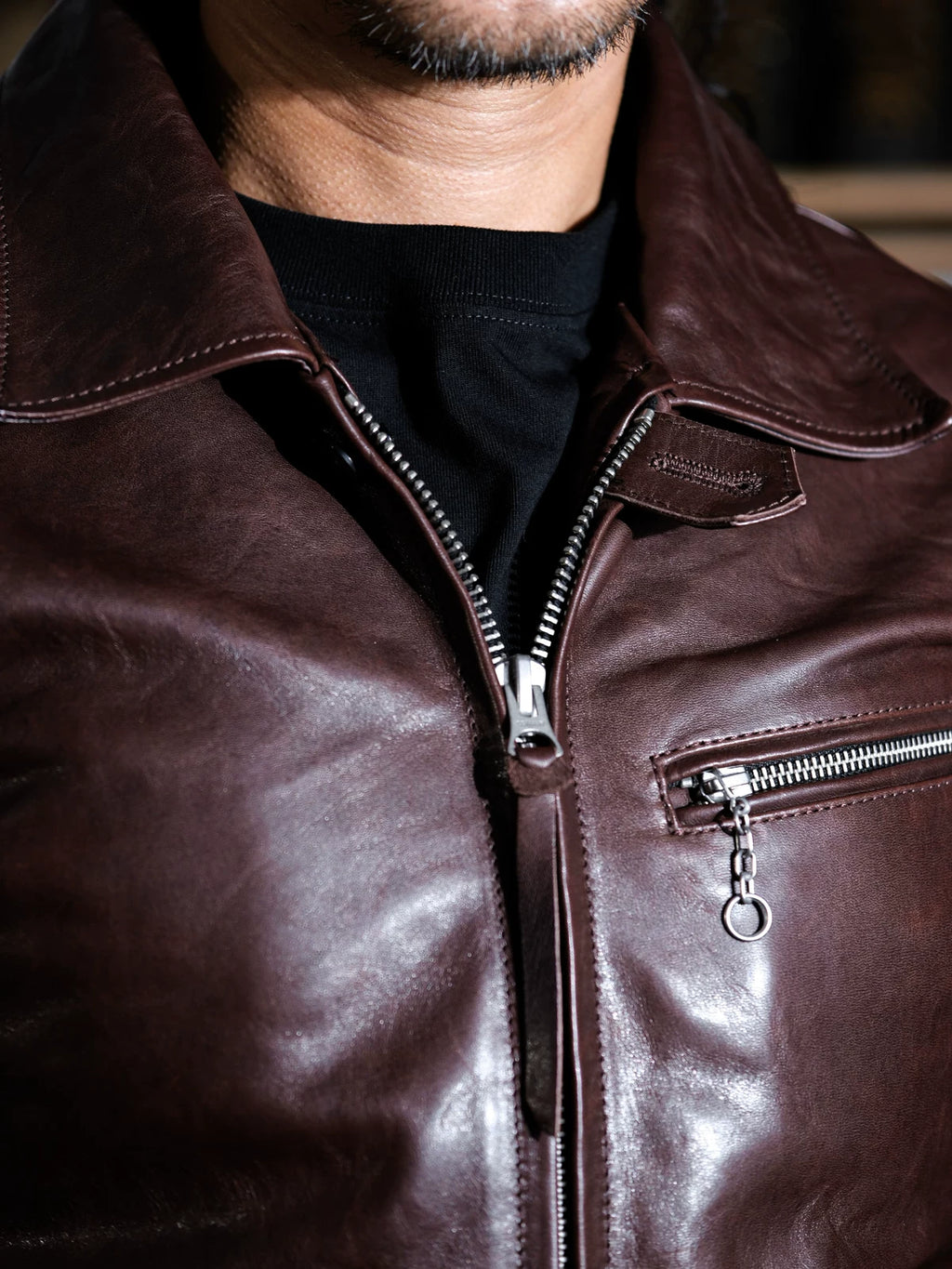 ハーフベルト レザージャケット 1930 SPORTS JKT パドヴァ シールブラウン 水染め ホースハイド
