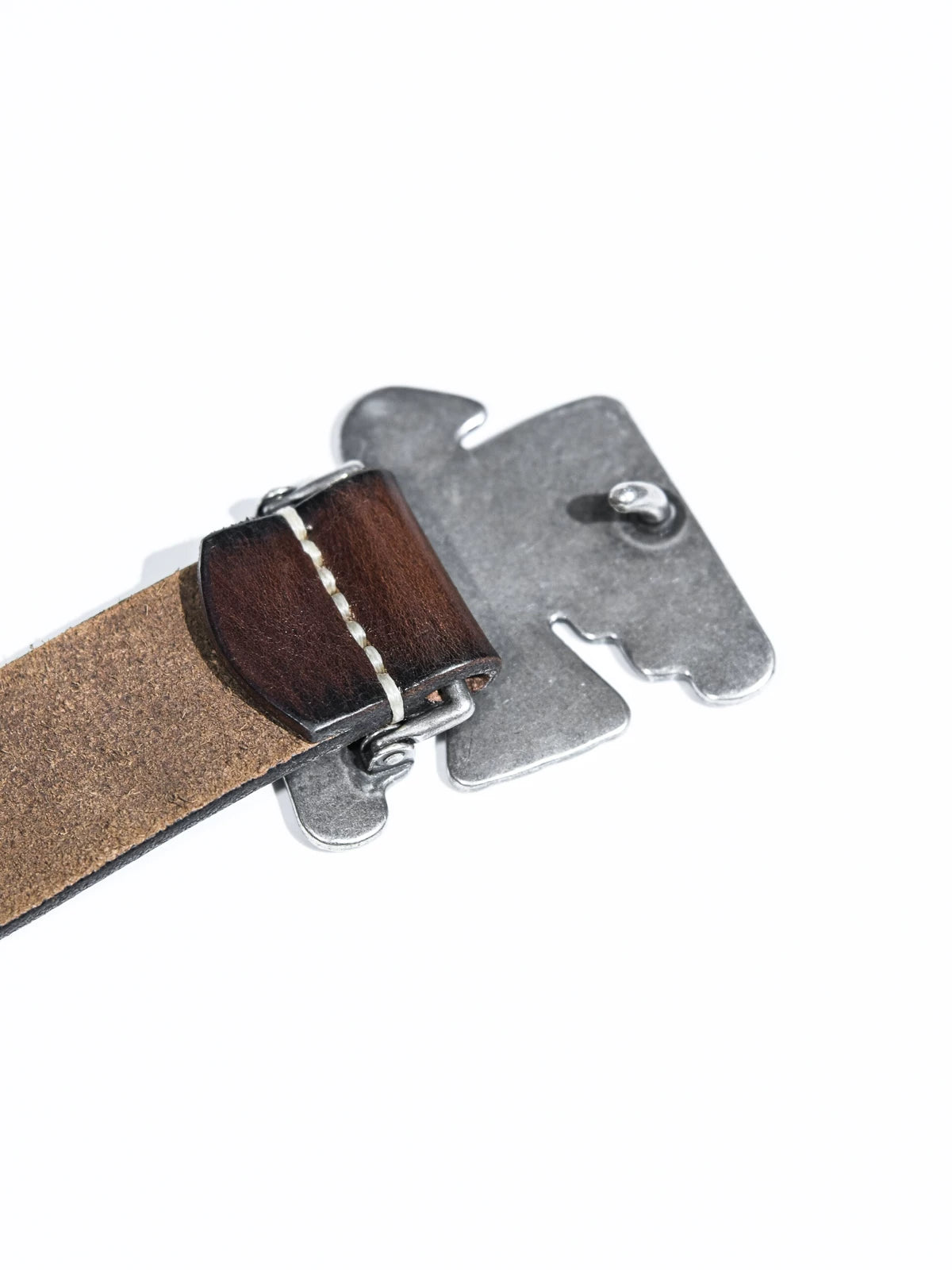 ウエスタン コンチョ レザーベルト サンダーバード バックル ダークブラウン カウハイド
