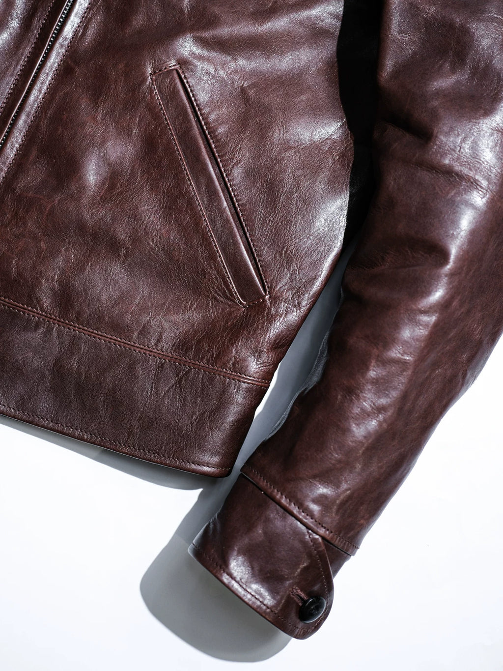 ハーフベルト レザージャケット 1930 SPORTS JKT パドヴァ シールブラウン 水染め ホースハイド