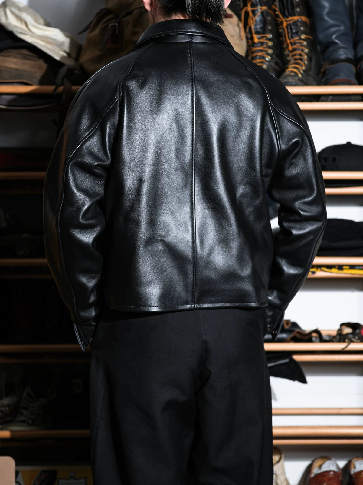 CAMDEN Leather Coach Jacket, Short and Wide, Thick French Sheepskin
