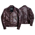DURANGO Leather Trucker Jacket, Type1, Shield Pocket, Wine Red Oil-Wax Horsehide