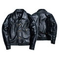 DURANGO Leather Trucker Jacket, Type1, Shield Pocket, Tea-Core Cowhide