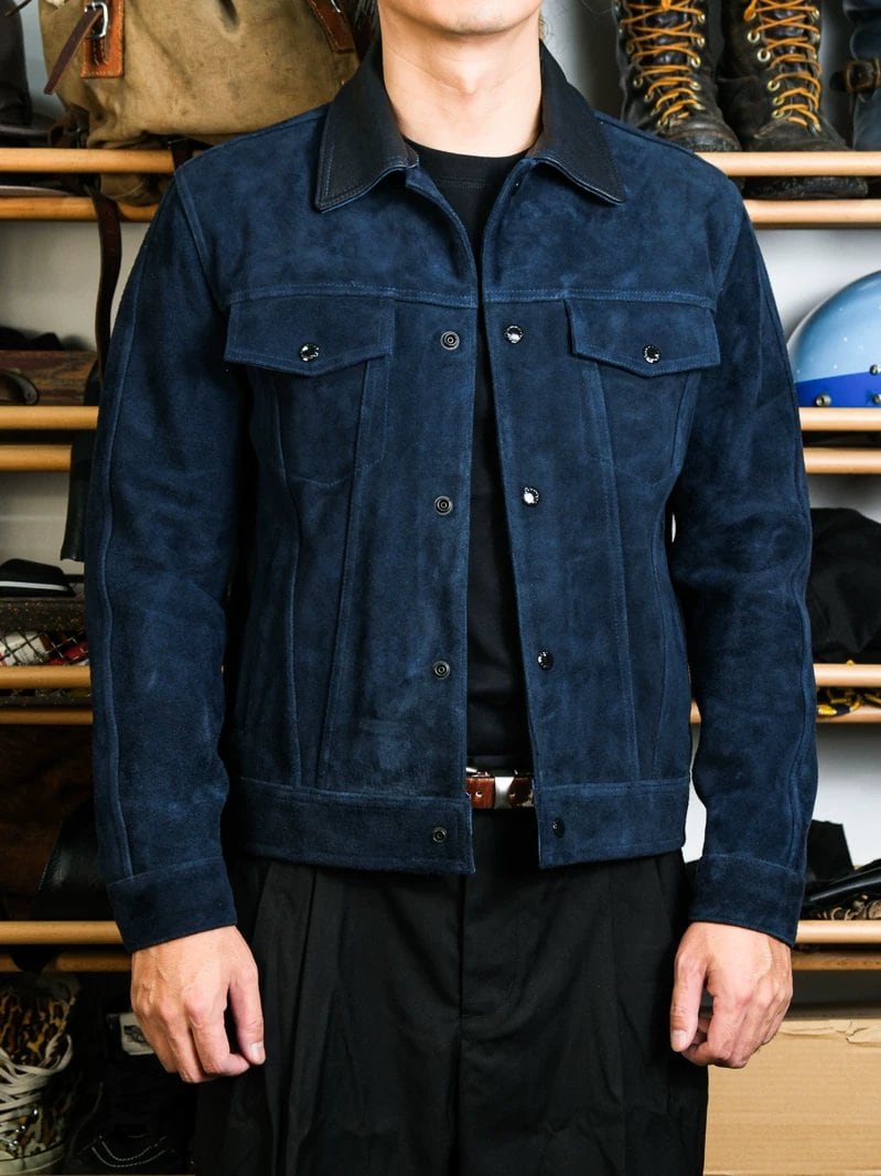 Suede Trucker Jacket — Third Type, Goat Suede