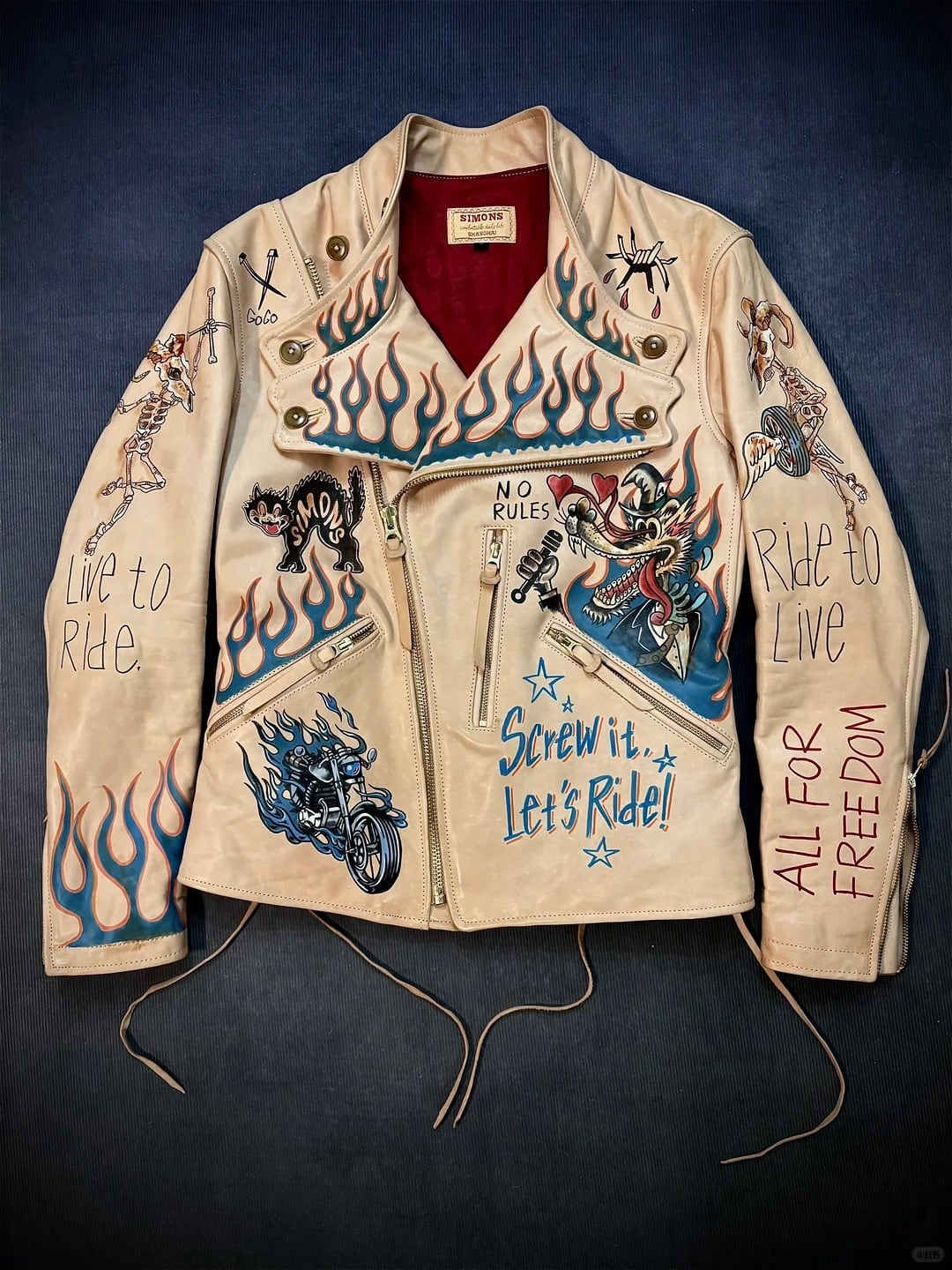 [Made to Order] Sonoma Jacket — Hand Painted, Natural Horsehide
